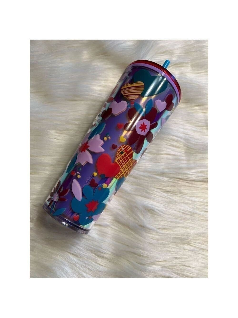 Starbucks 24oz Hearts and Flowers Multicolor Tumbler